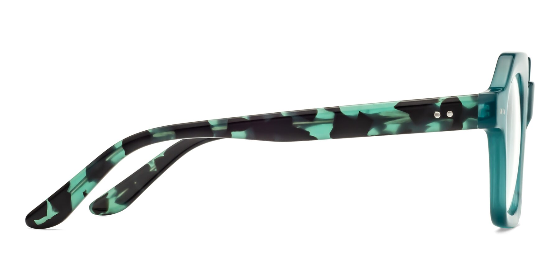 Side of Vector in Transparent Teal with Clear Reading Eyeglass Lenses