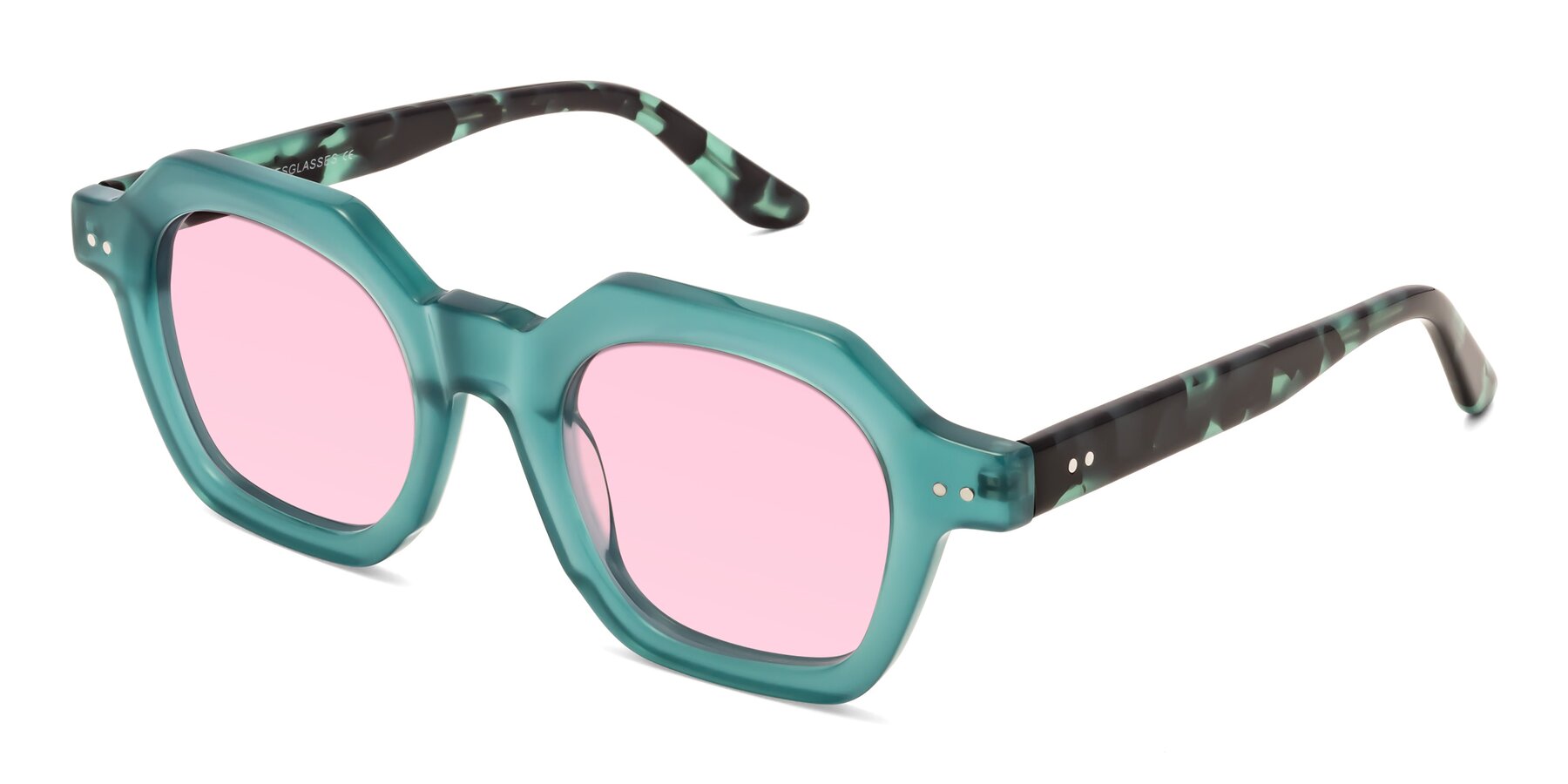 Angle of Vector in Transparent Teal with Light Pink Tinted Lenses