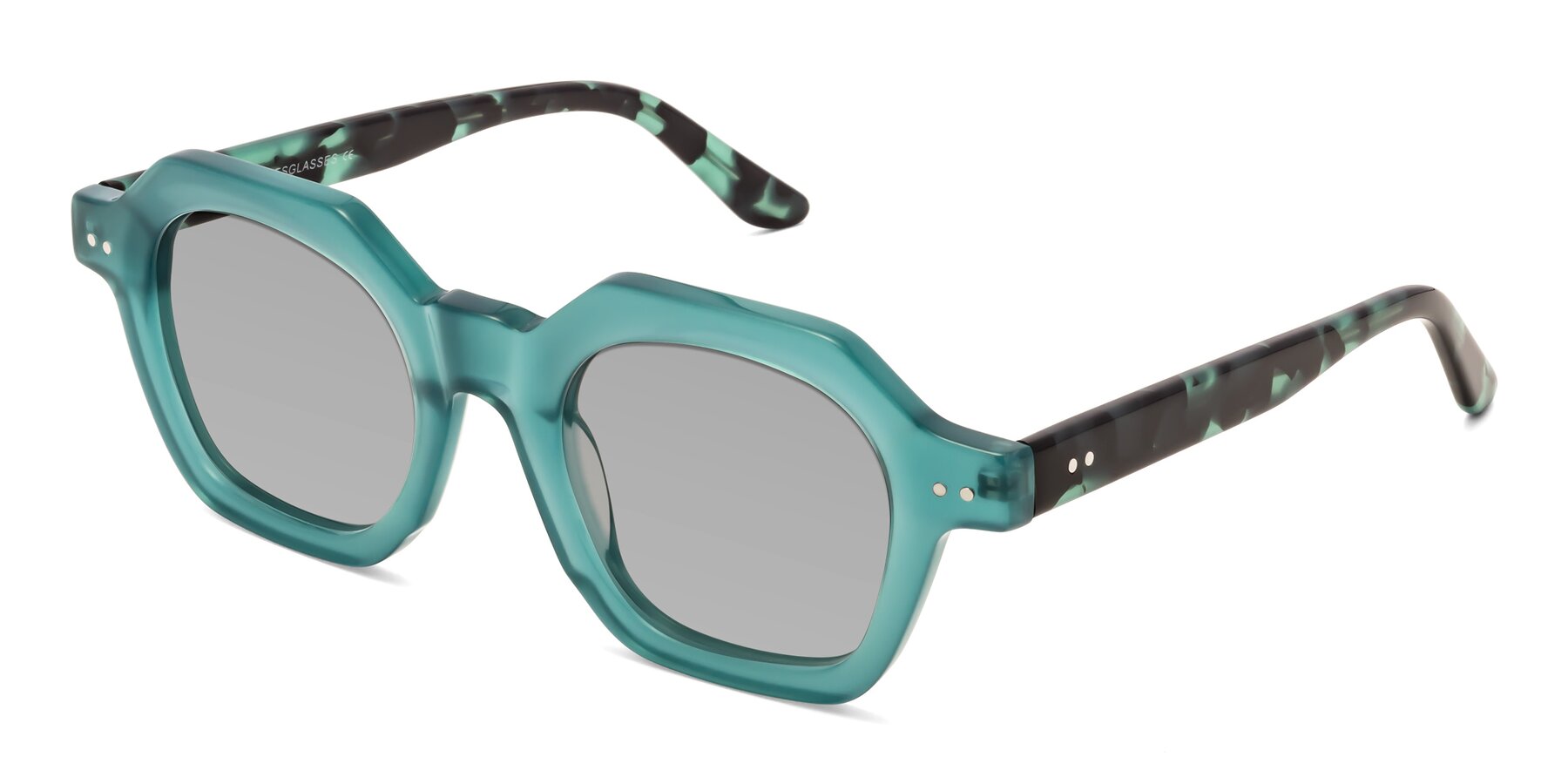 Angle of Vector in Transparent Teal with Light Gray Tinted Lenses