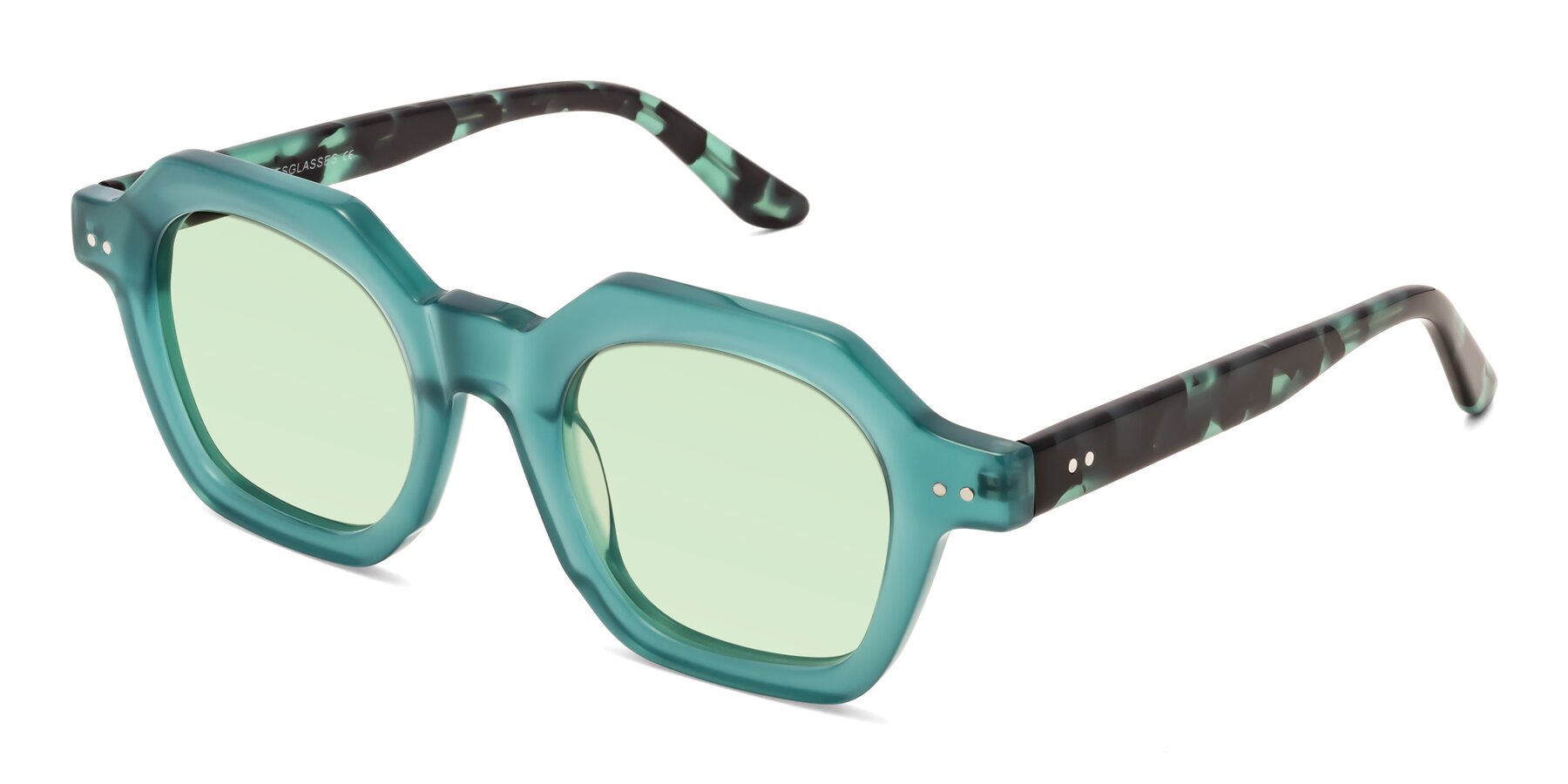 Angle of Vector in Transparent Teal with Light Green Tinted Lenses