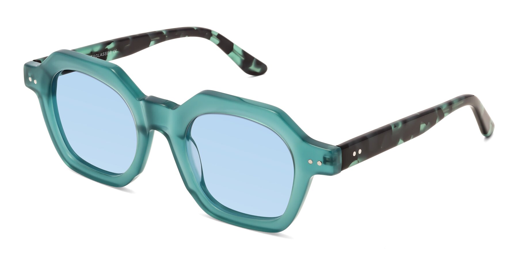 Angle of Vector in Transparent Teal with Light Blue Tinted Lenses