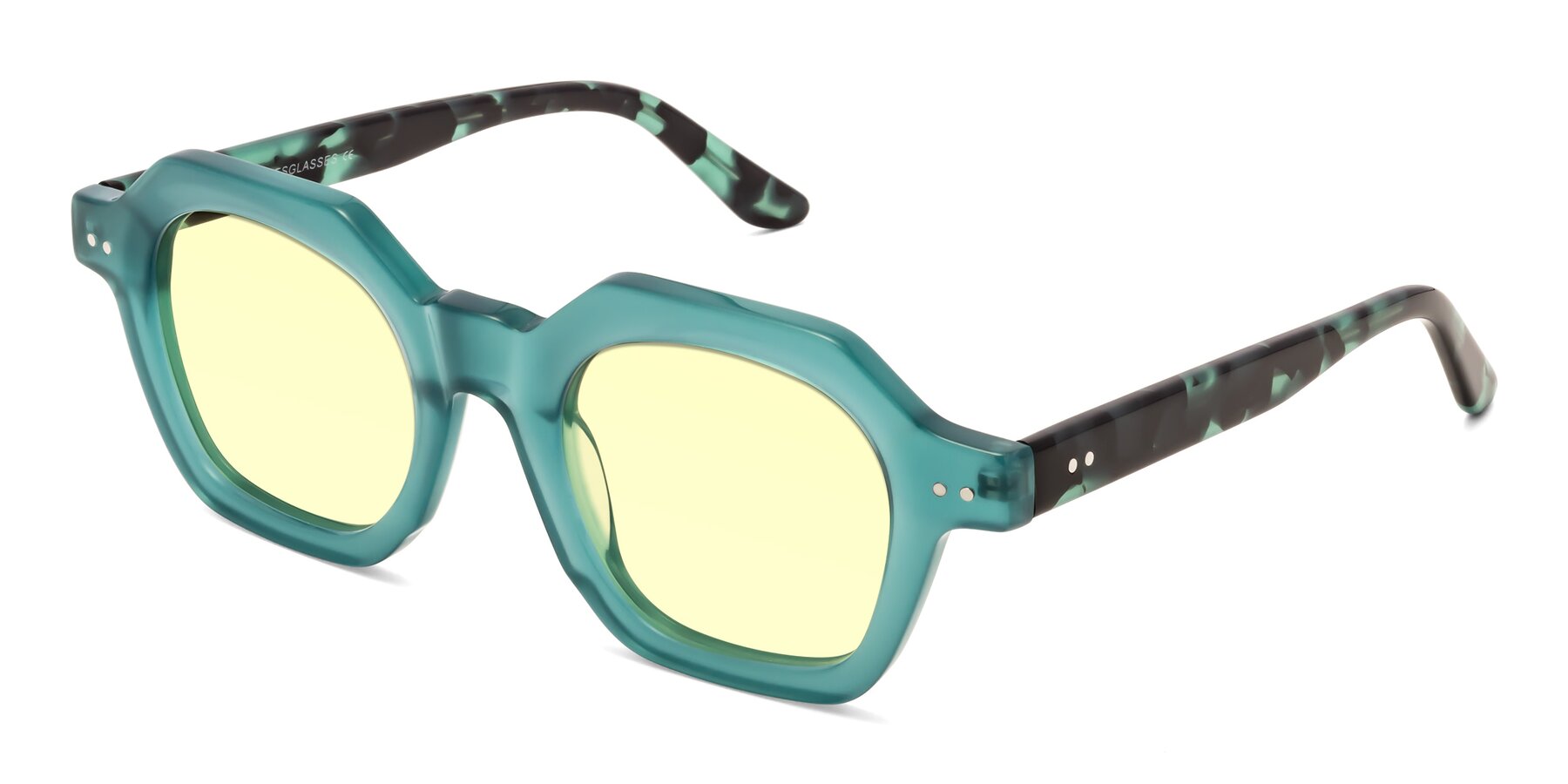 Angle of Vector in Transparent Teal with Light Yellow Tinted Lenses