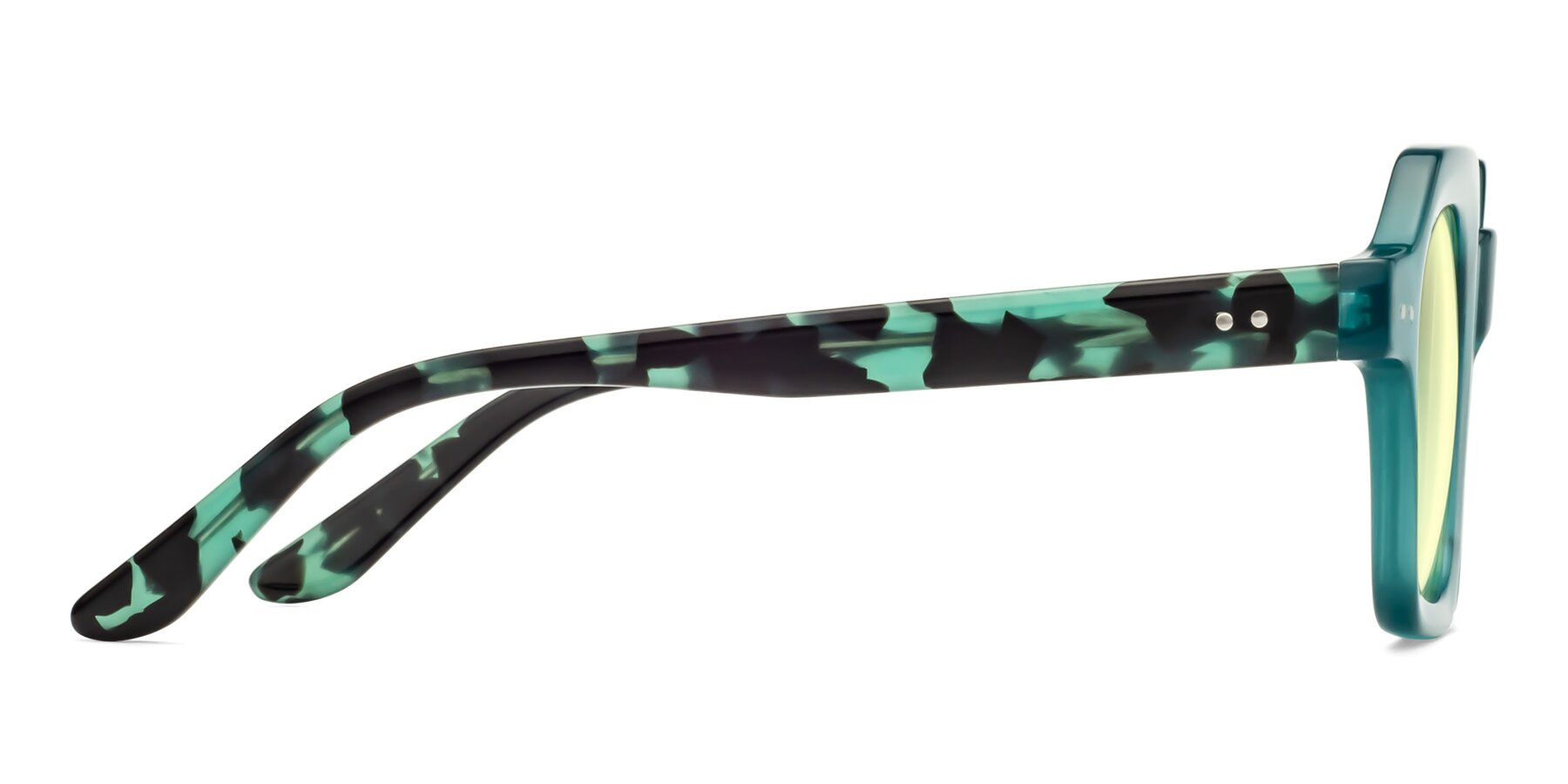 Side of Vector in Transparent Teal with Light Yellow Tinted Lenses