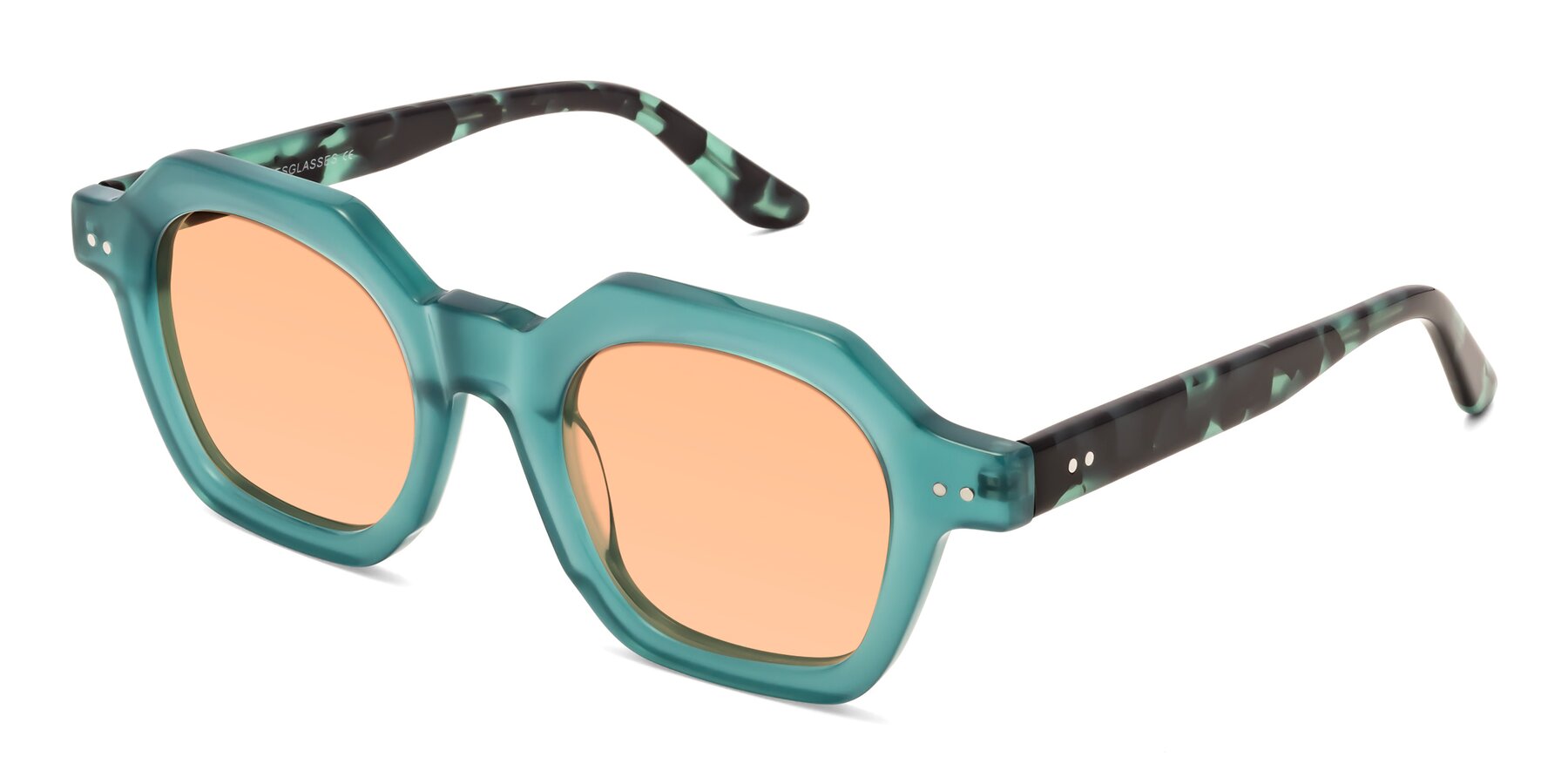 Angle of Vector in Transparent Teal with Light Orange Tinted Lenses