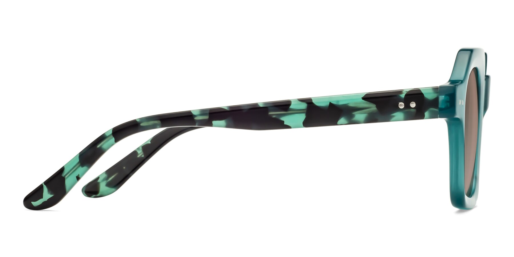 Side of Vector in Transparent Teal with Medium Brown Tinted Lenses