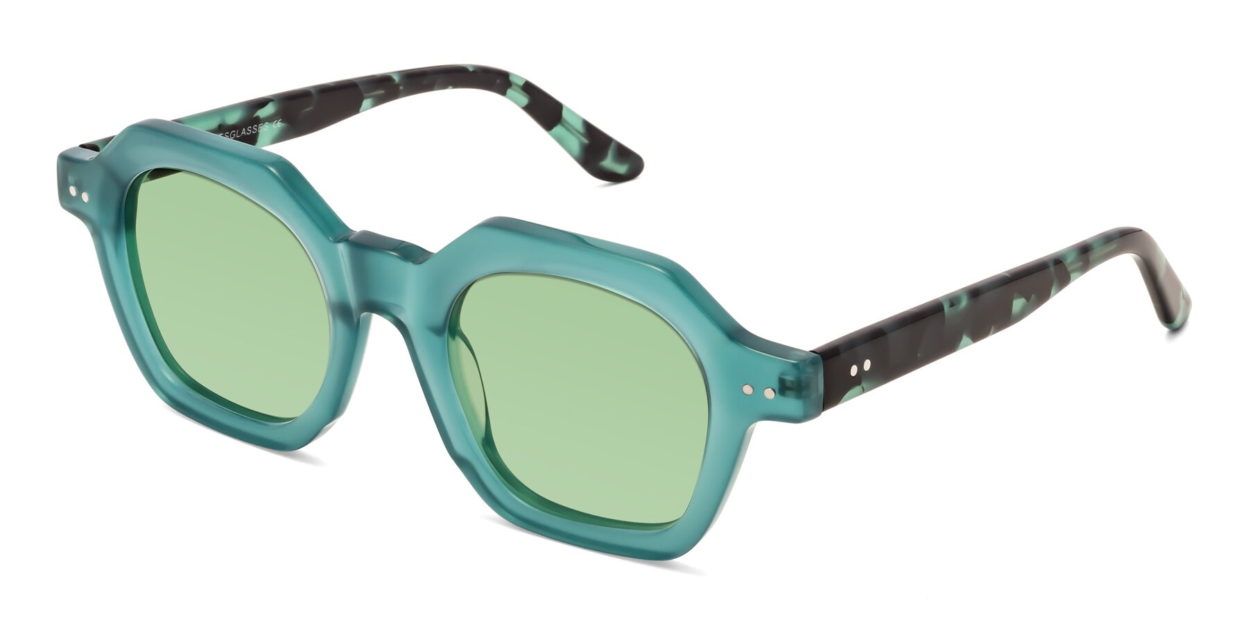 Angle of Vector in Transparent Teal with Medium Green Tinted Lenses