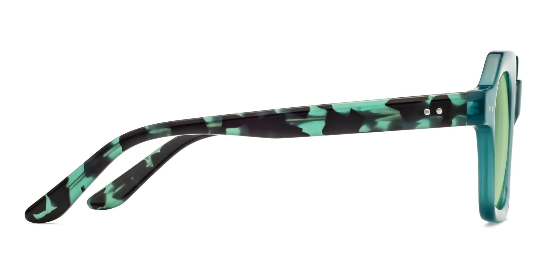 Side of Vector in Transparent Teal with Medium Green Tinted Lenses