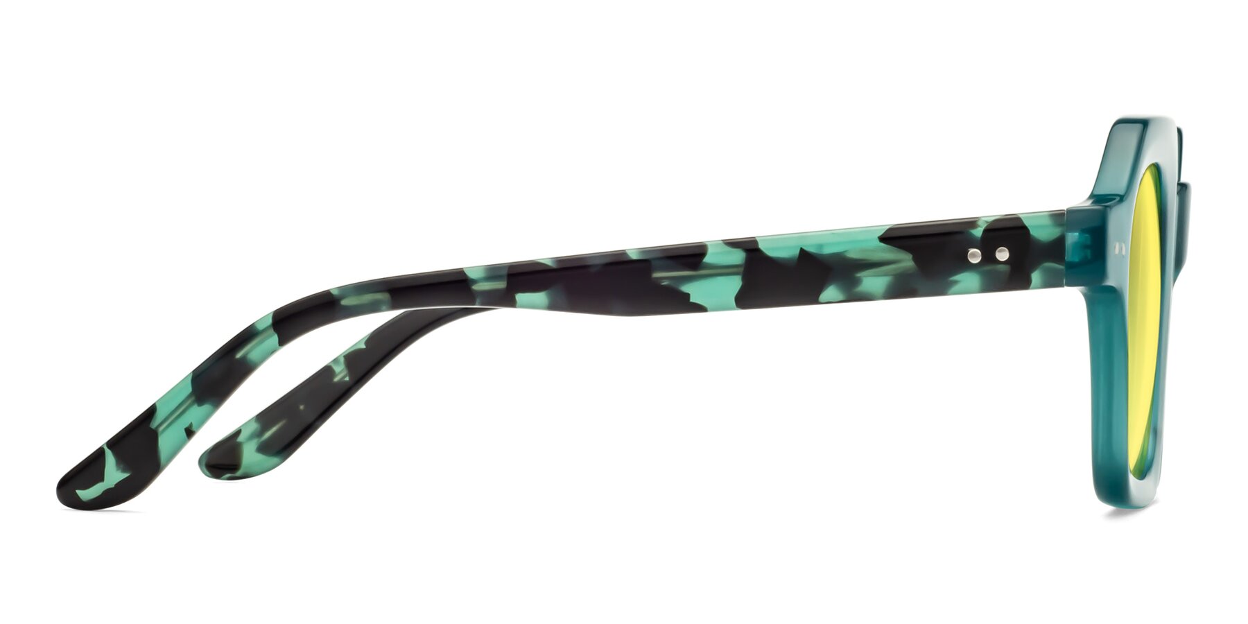 Side of Vector in Transparent Teal with Medium Yellow Tinted Lenses