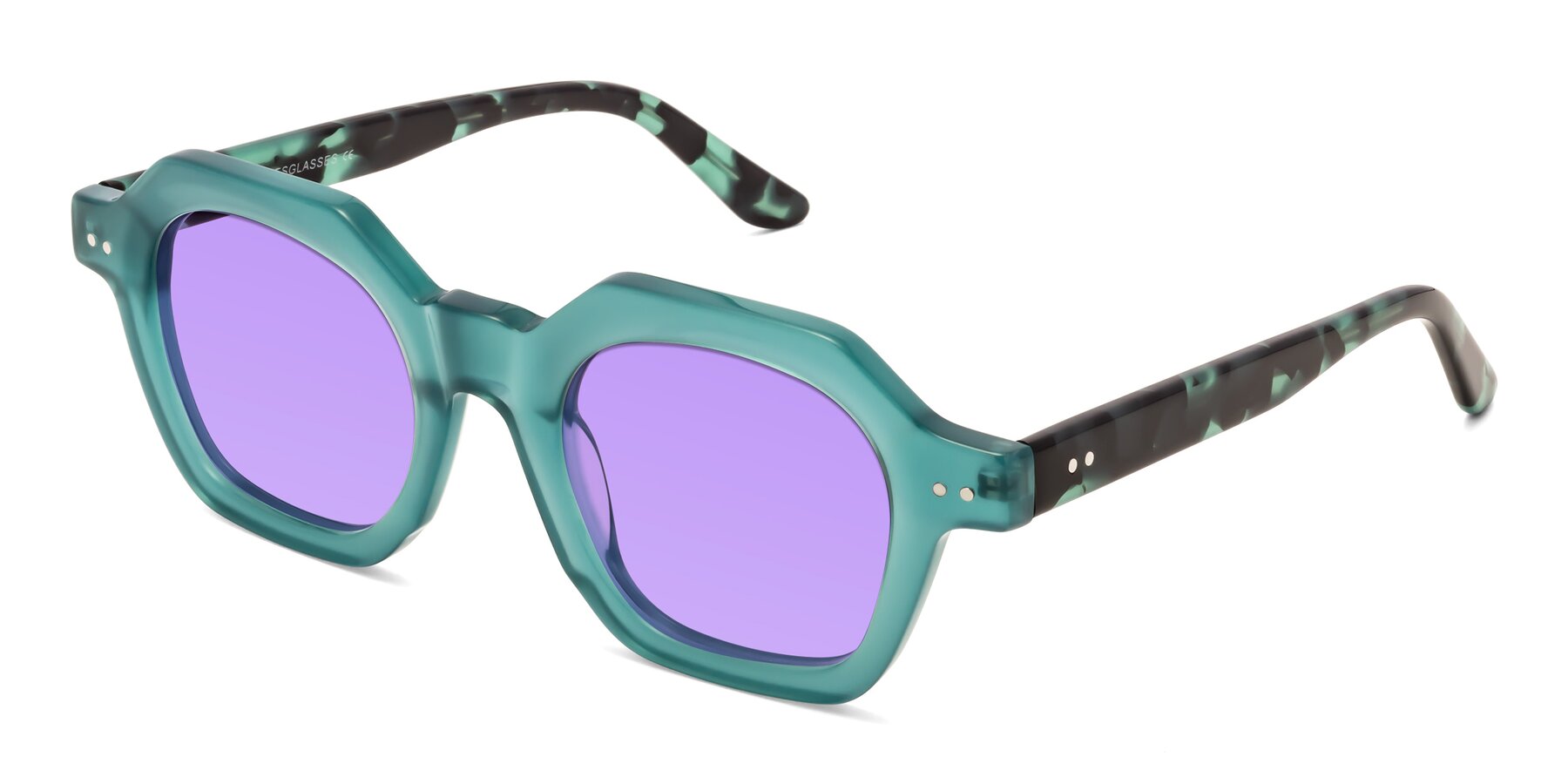 Angle of Vector in Transparent Teal with Medium Purple Tinted Lenses