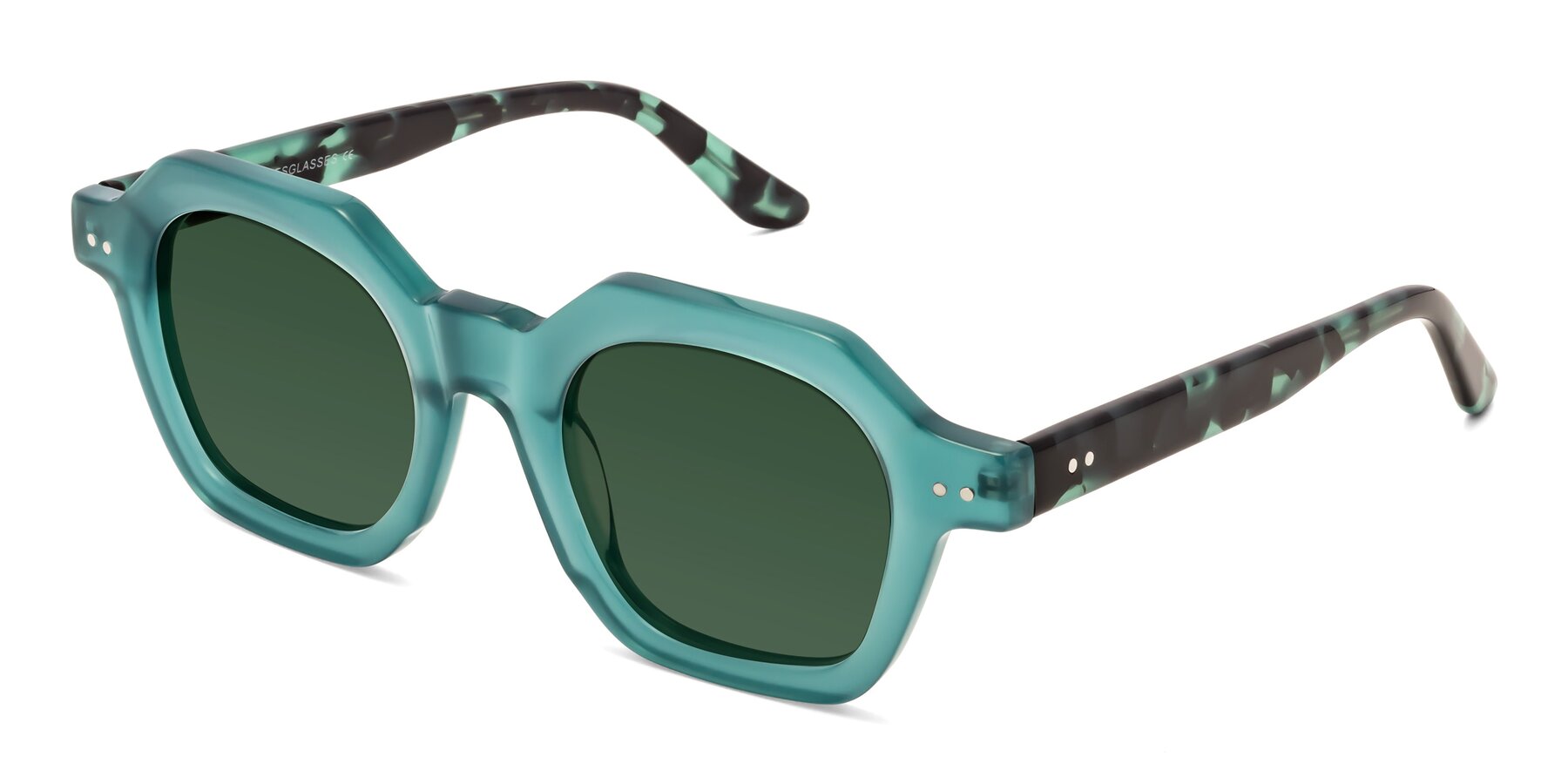 Angle of Vector in Transparent Teal with Green Tinted Lenses