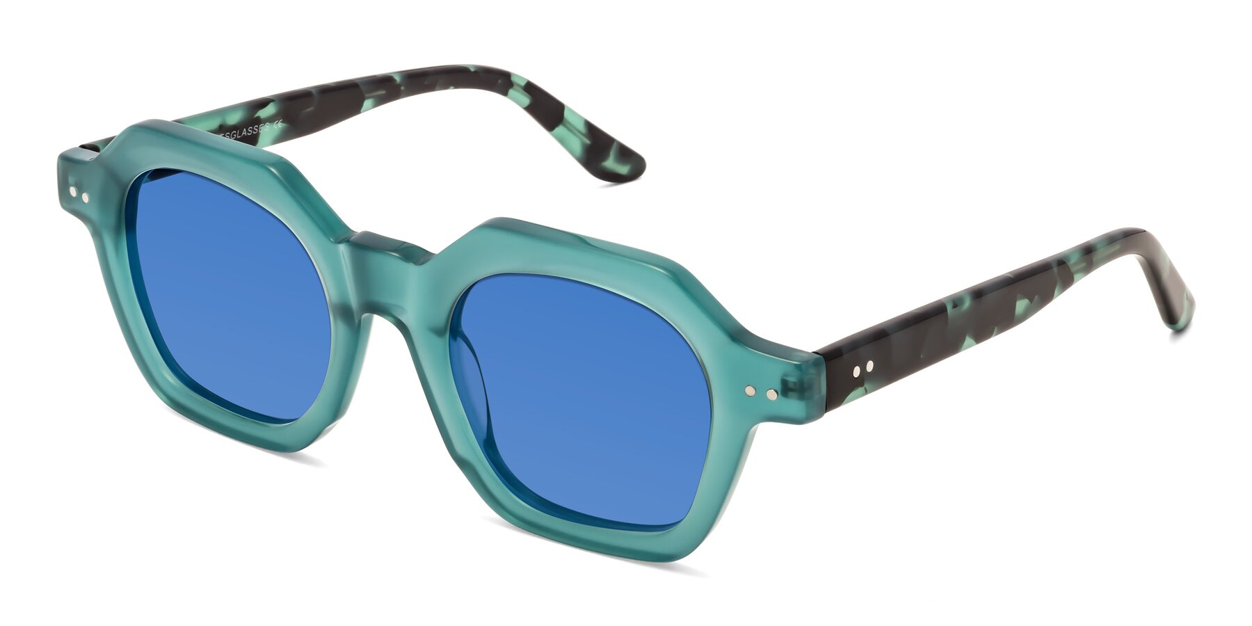 Angle of Vector in Transparent Teal with Blue Tinted Lenses