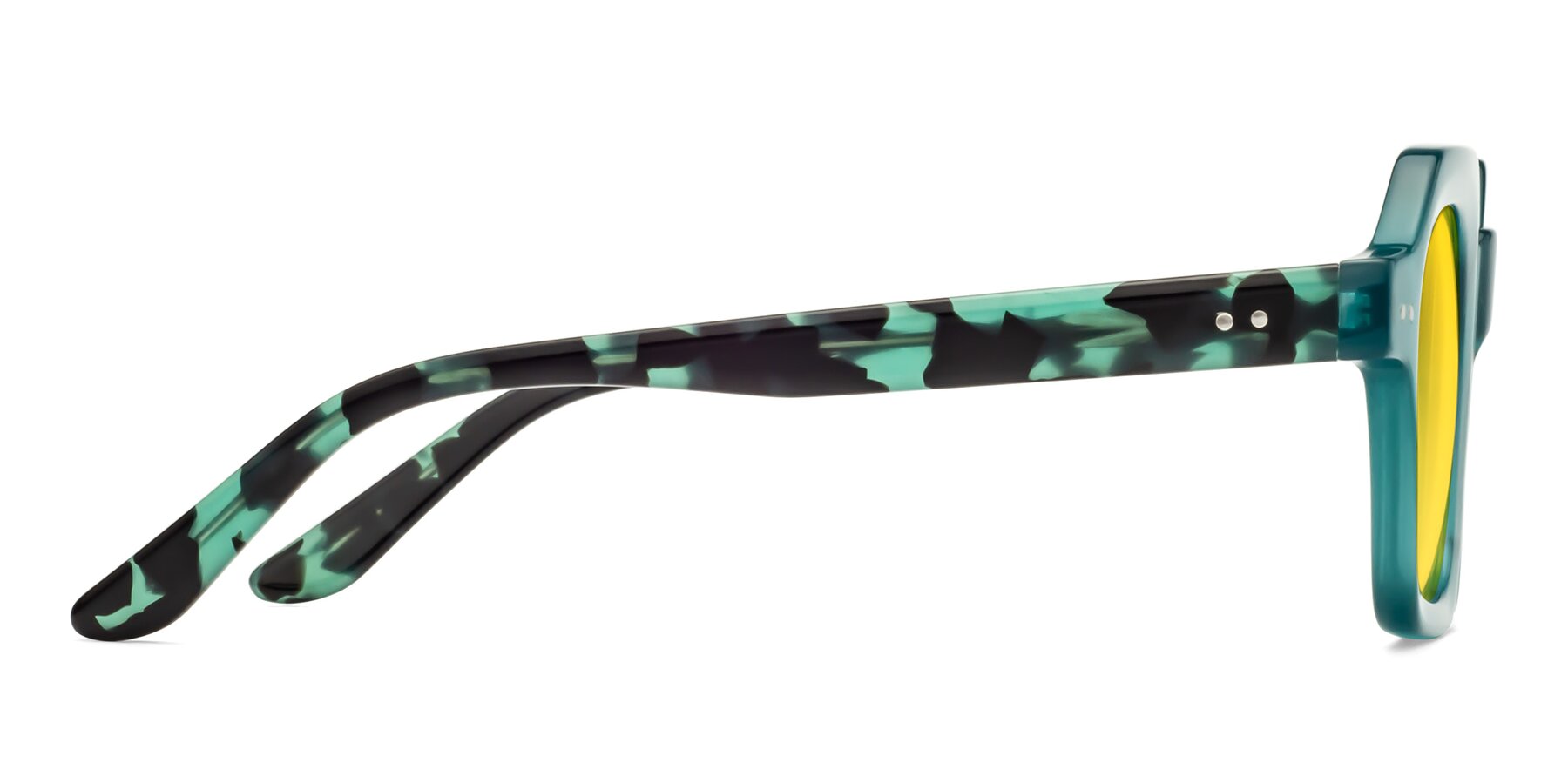 Side of Vector in Transparent Teal with Yellow Tinted Lenses