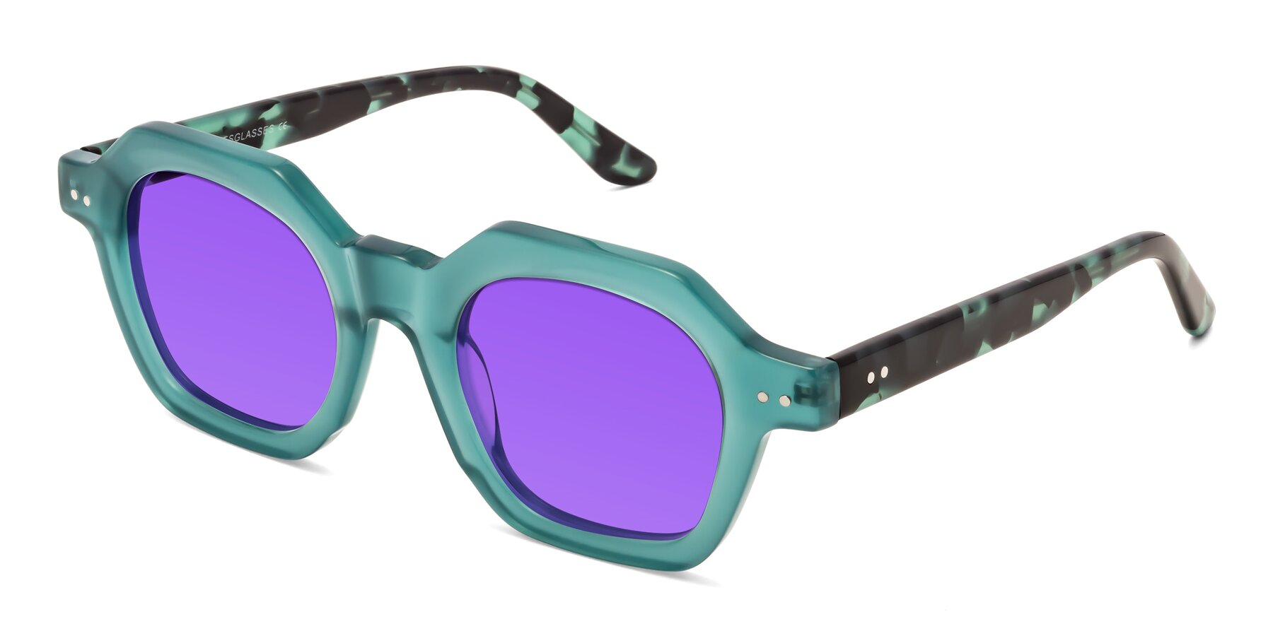 Angle of Vector in Transparent Teal with Purple Tinted Lenses