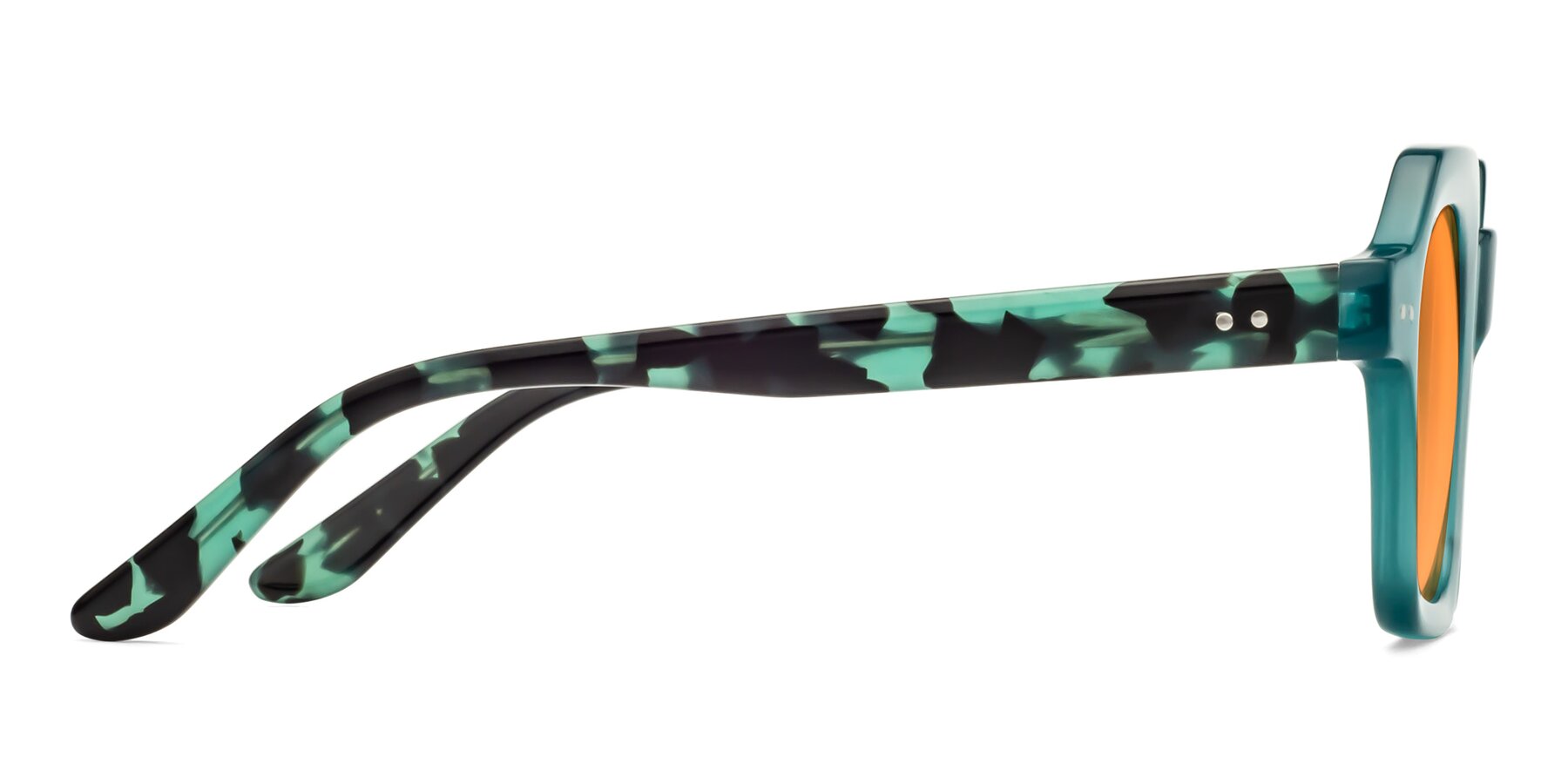 Side of Vector in Transparent Teal with Orange Tinted Lenses
