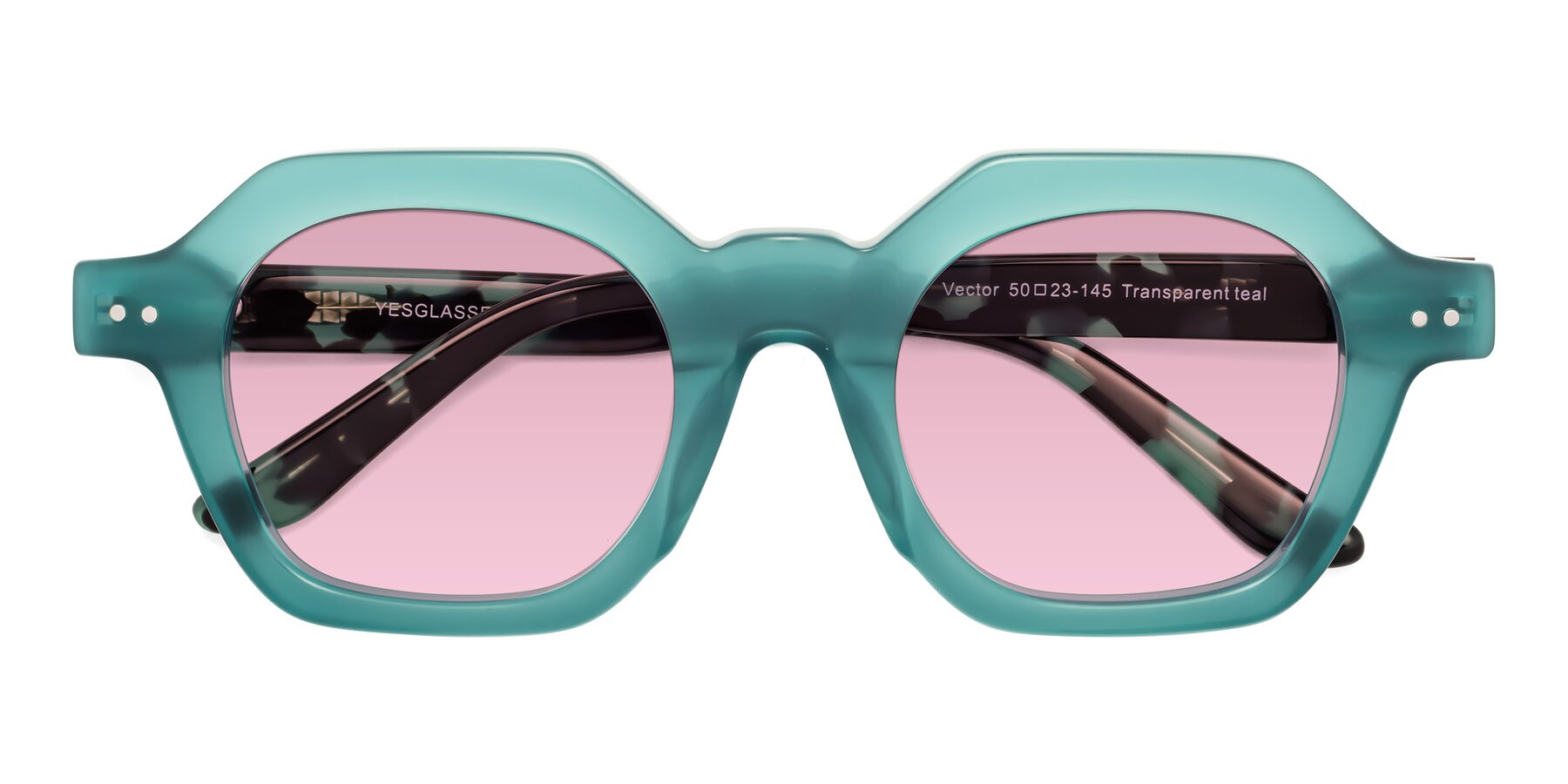 Folded Front of Vector in Transparent Teal with Light Wine Tinted Lenses