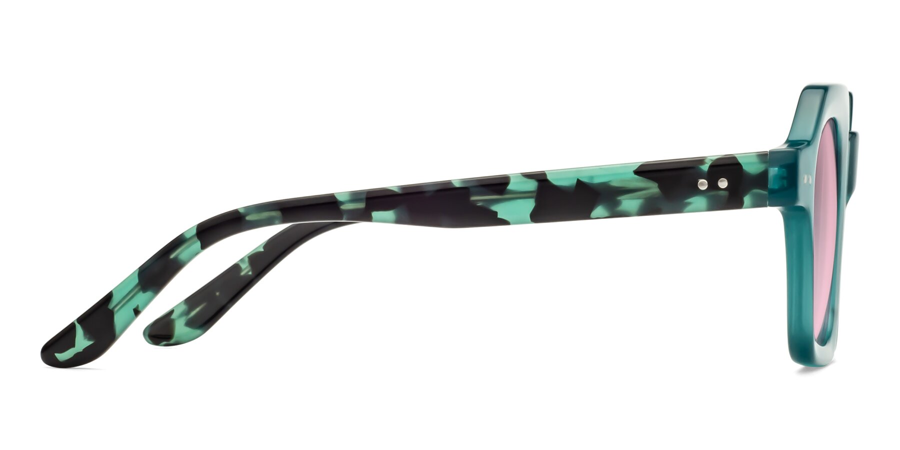 Side of Vector in Transparent Teal with Light Wine Tinted Lenses