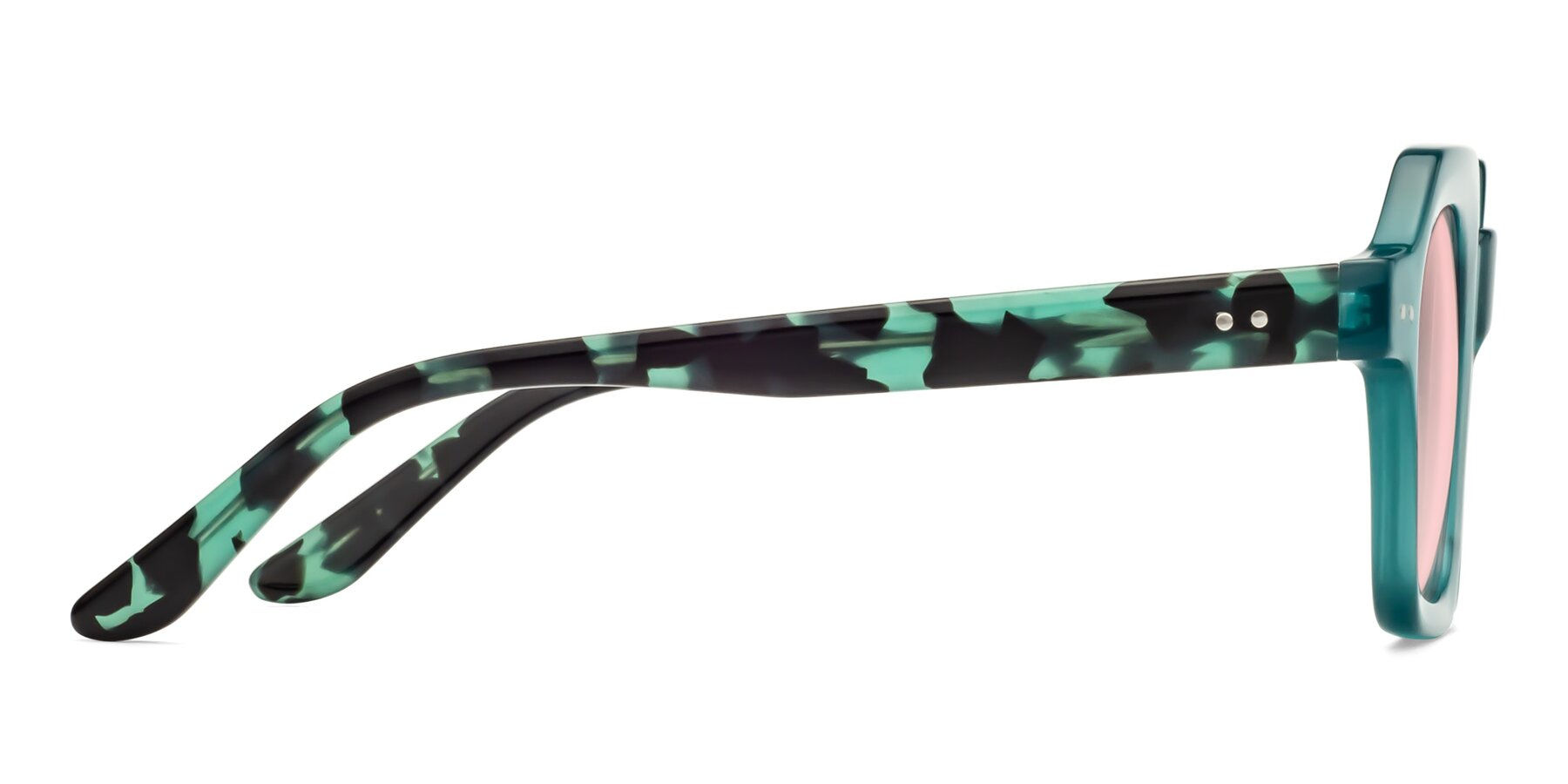 Side of Vector in Transparent Teal with Light Garnet Tinted Lenses