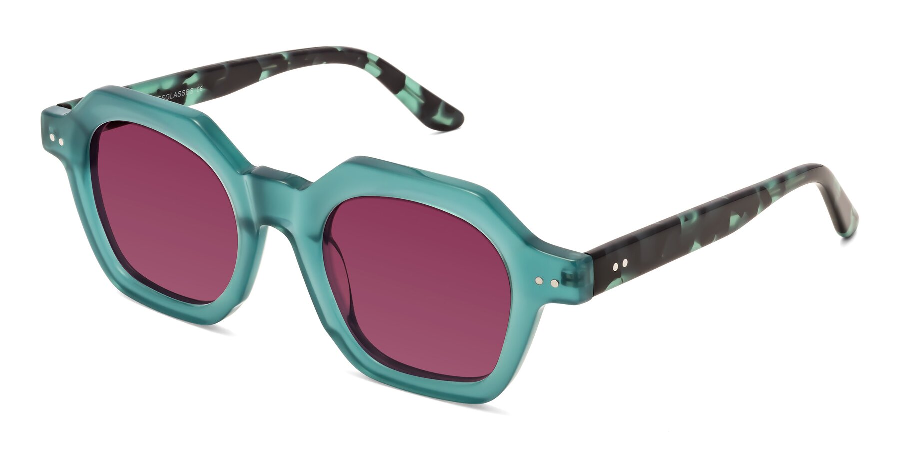 Angle of Vector in Transparent Teal with Wine Tinted Lenses