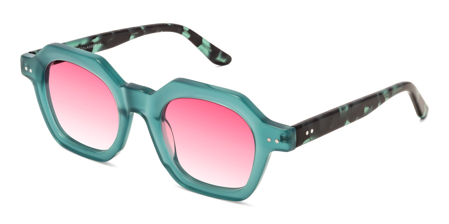 Angle of Vector in Transparent Teal with Pink Gradient Lenses