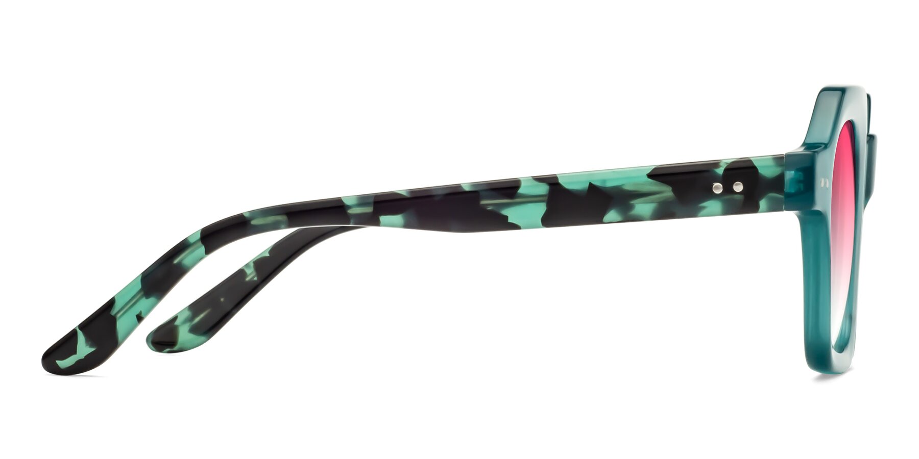 Side of Vector in Transparent Teal with Pink Gradient Lenses