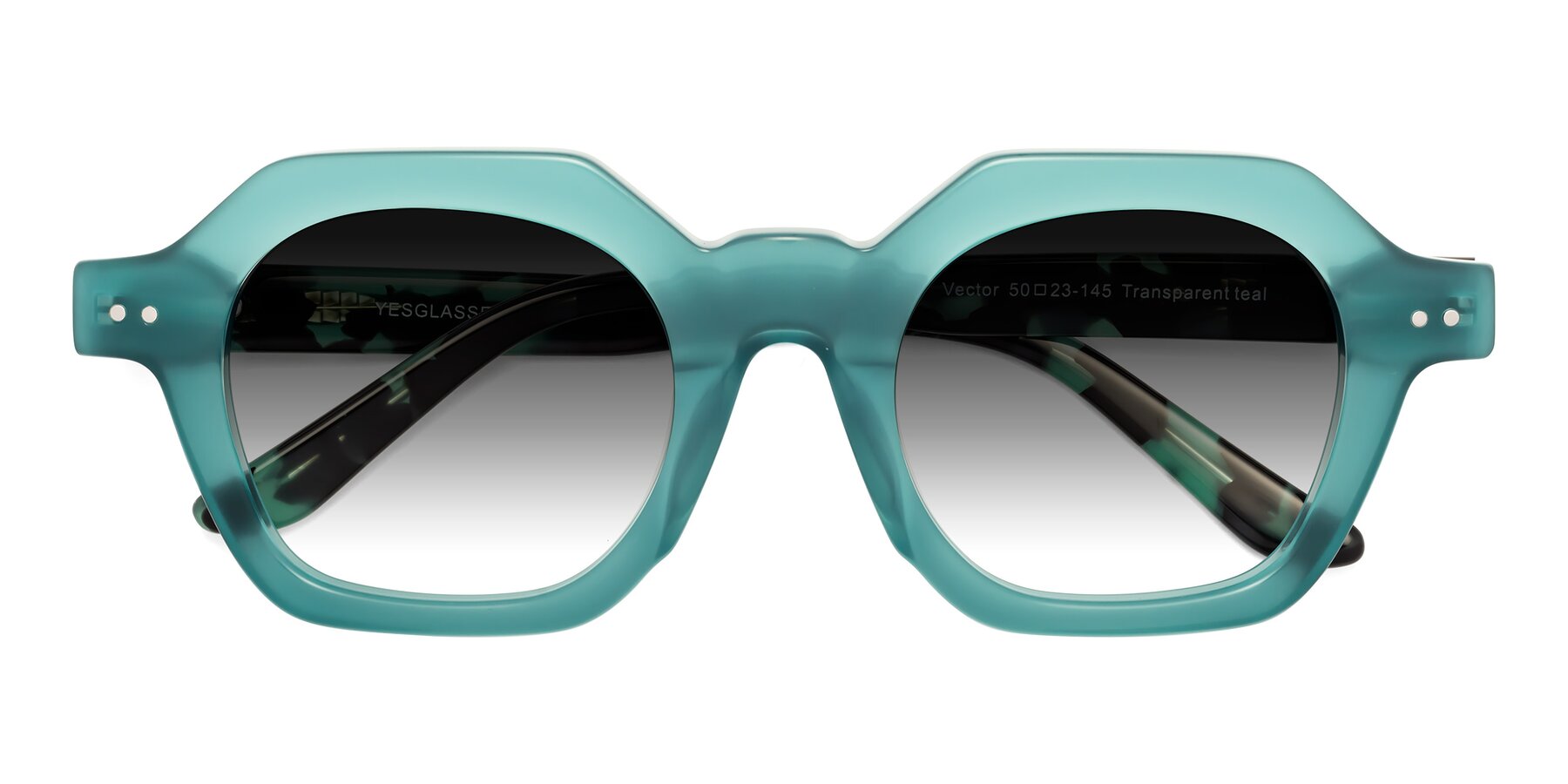 Folded Front of Vector in Transparent Teal with Gray Gradient Lenses