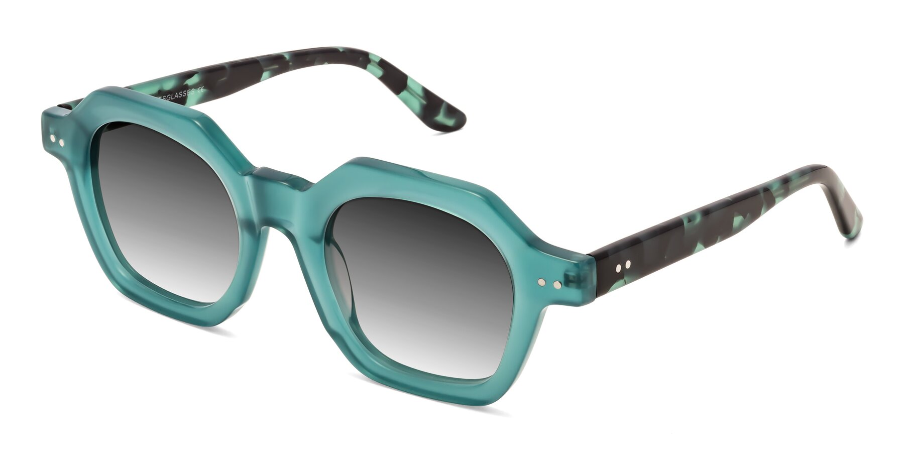 Angle of Vector in Transparent Teal with Gray Gradient Lenses