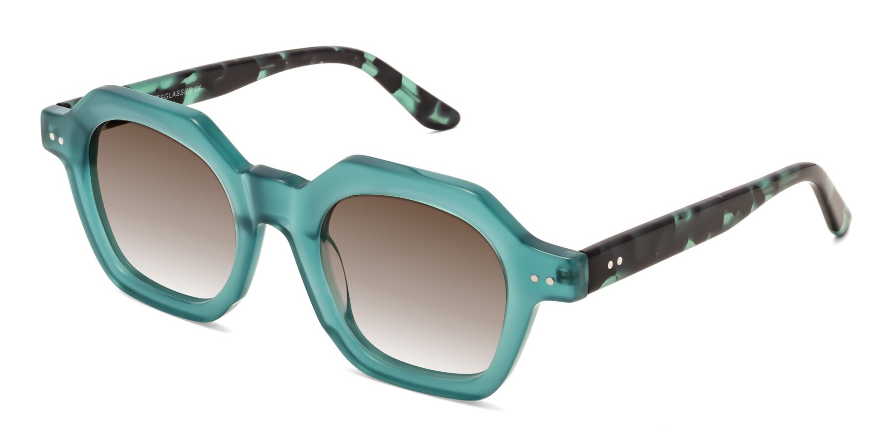 Angle of Vector in Transparent Teal with Brown Gradient Lenses