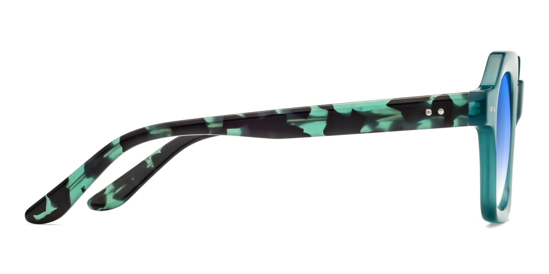 Side of Vector in Transparent Teal with Blue Gradient Lenses