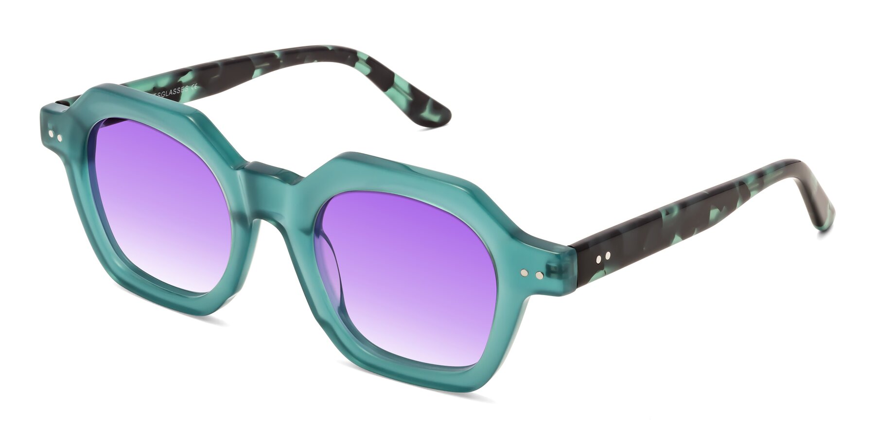 Angle of Vector in Transparent Teal with Purple Gradient Lenses