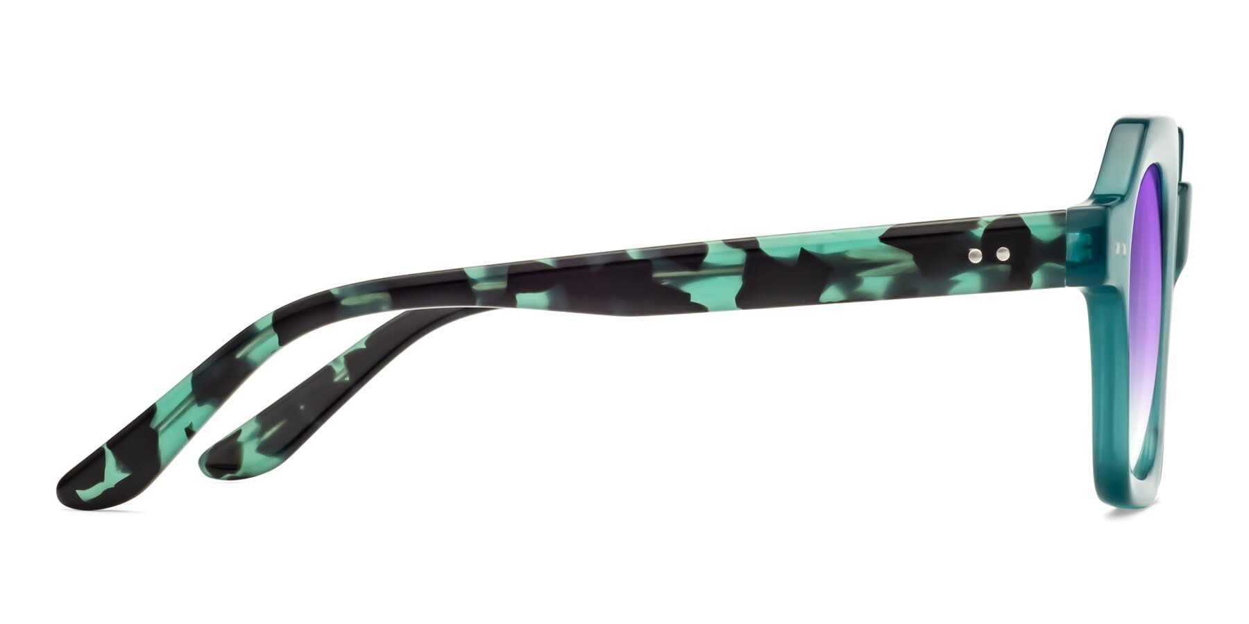 Side of Vector in Transparent Teal with Purple Gradient Lenses