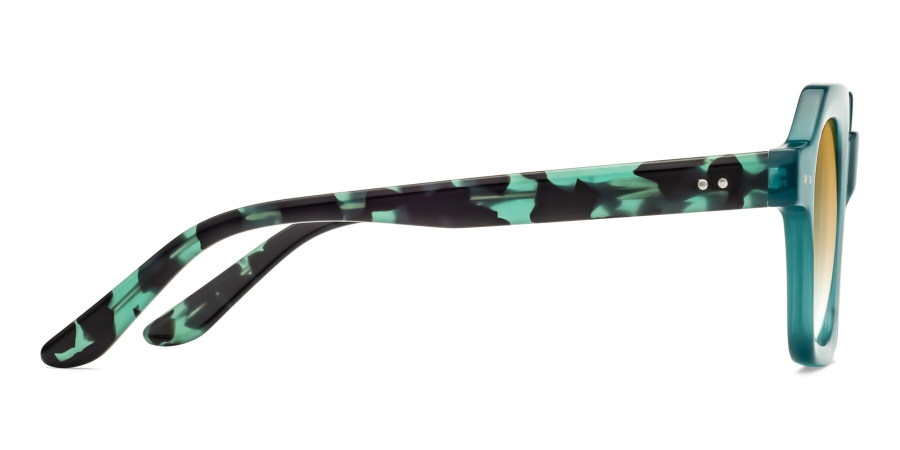 Side of Vector in Transparent Teal with Champagne Gradient Lenses