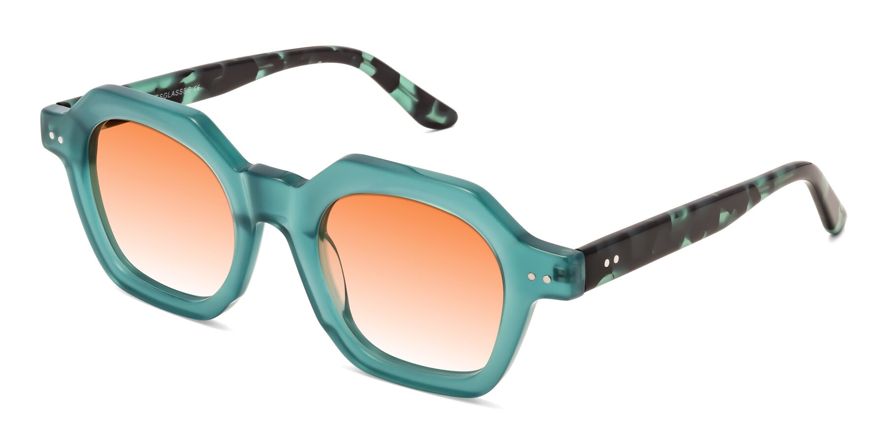 Angle of Vector in Transparent Teal with Orange Gradient Lenses