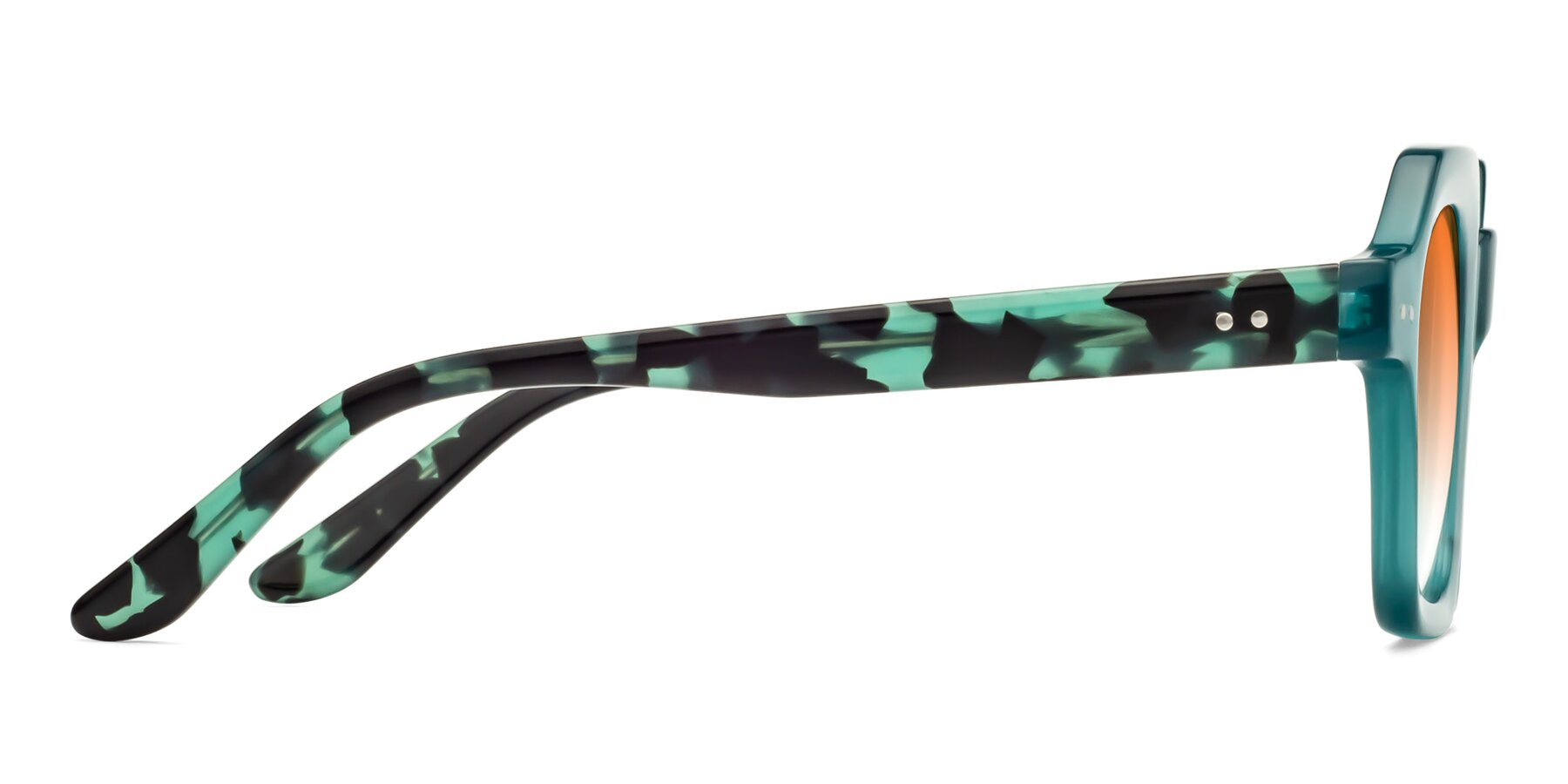 Side of Vector in Transparent Teal with Orange Gradient Lenses