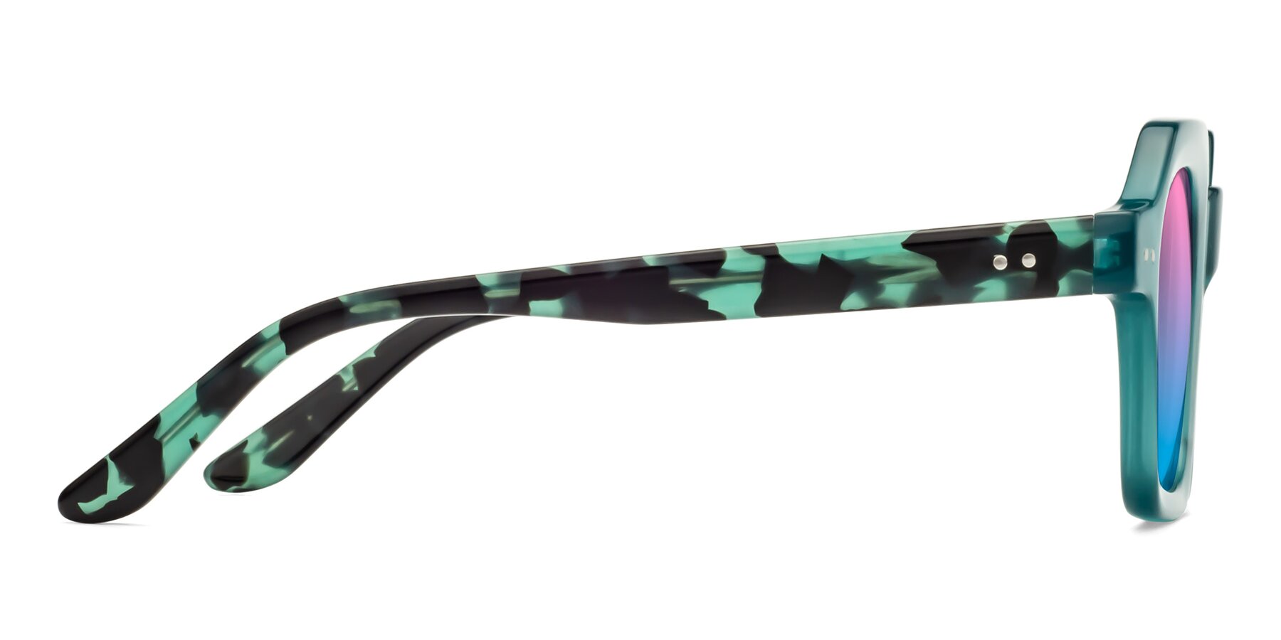 Side of Vector in Transparent Teal with Pink / Blue Gradient Lenses