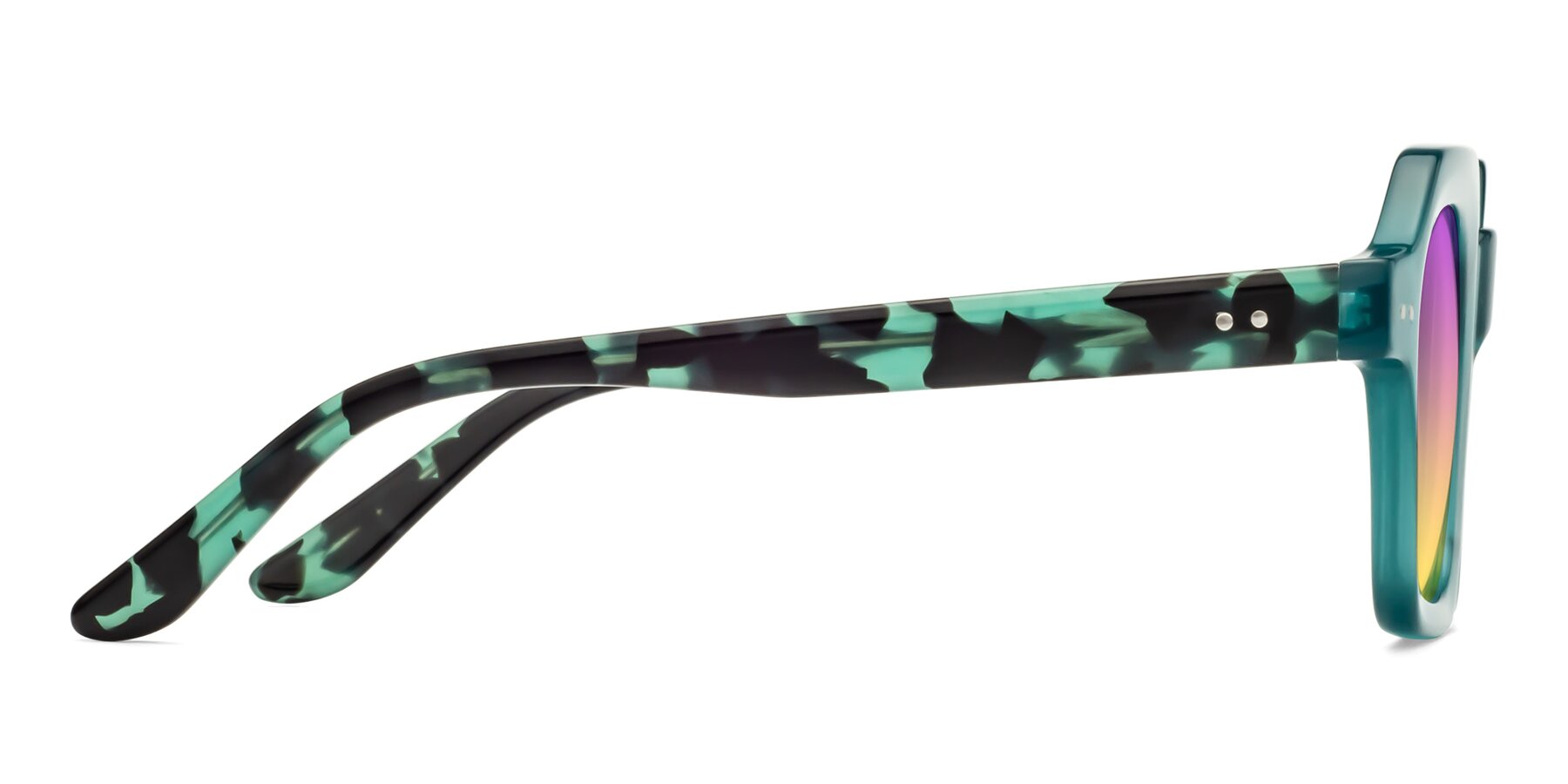 Side of Vector in Transparent Teal with Purple / Yellow Gradient Lenses