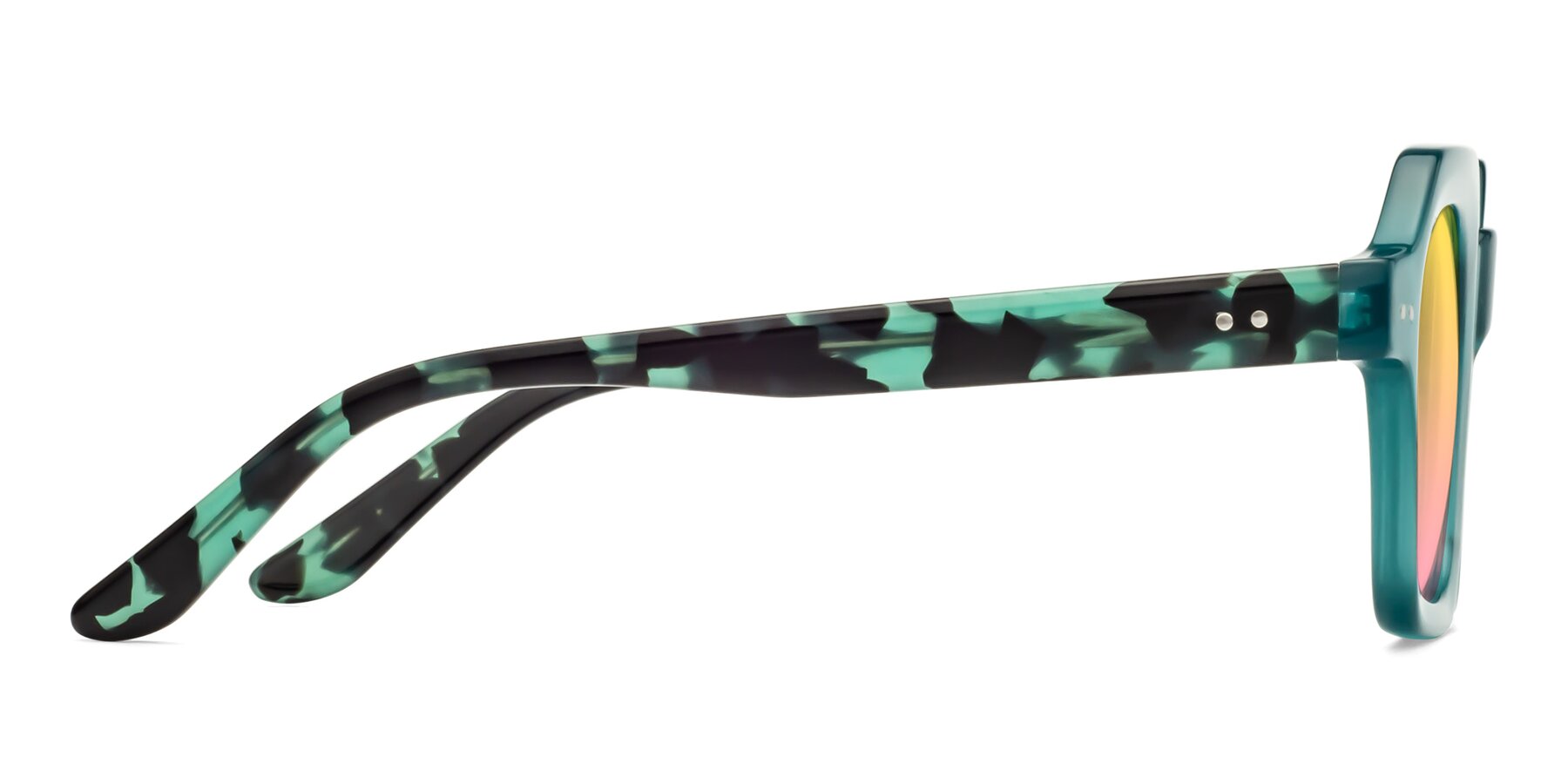 Side of Vector in Transparent Teal with Yellow / Pink Gradient Lenses