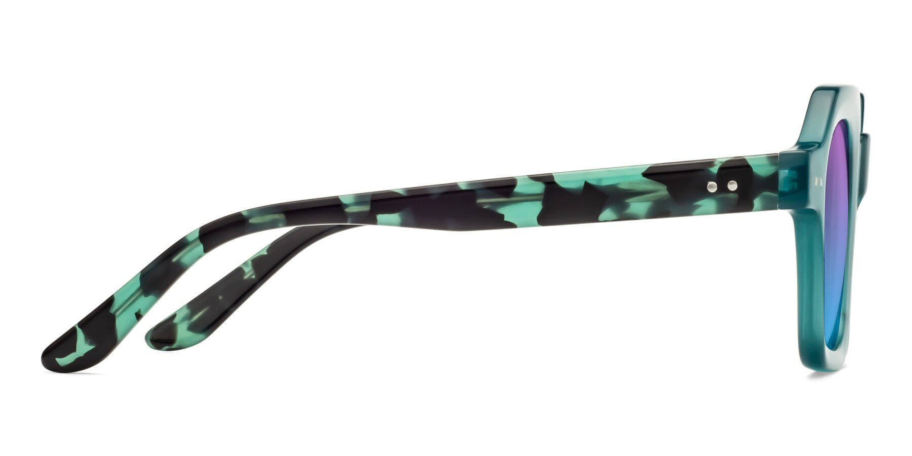 Side of Vector in Transparent Teal with Purple / Blue Gradient Lenses