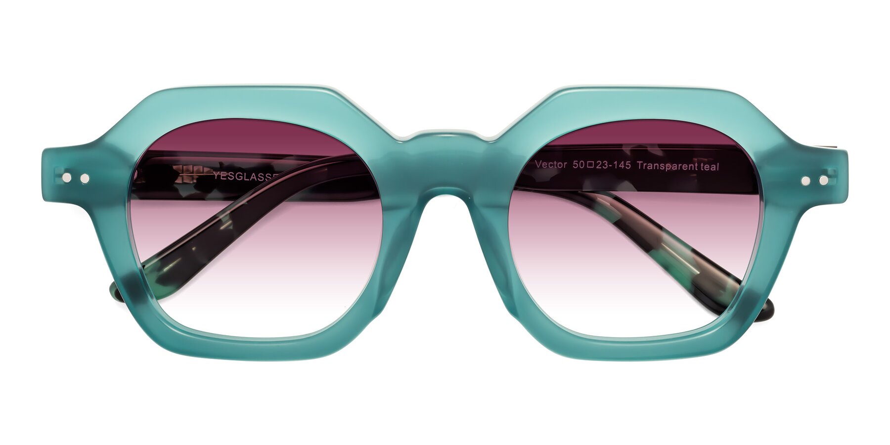 Folded Front of Vector in Transparent Teal with Wine Gradient Lenses