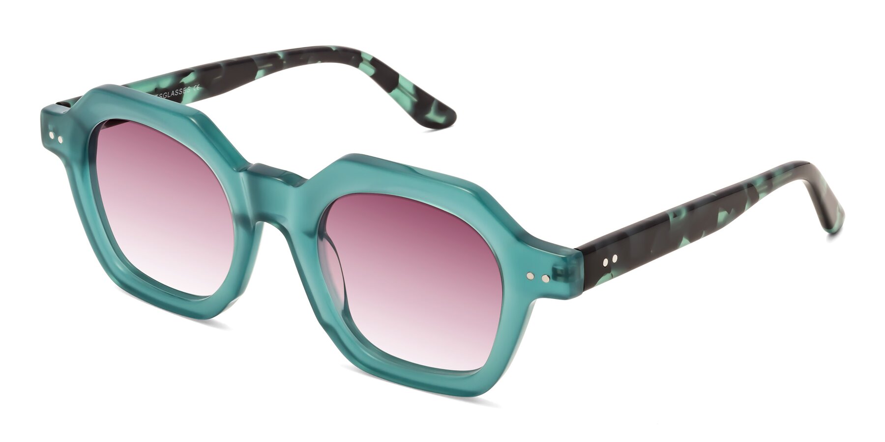 Angle of Vector in Transparent Teal with Wine Gradient Lenses