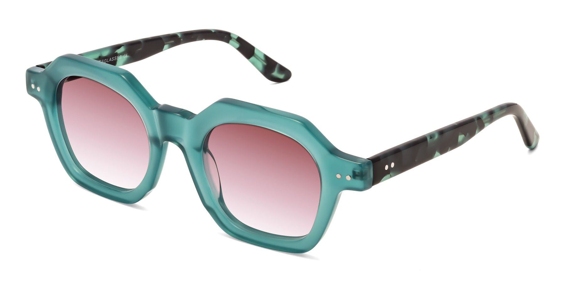 Angle of Vector in Transparent Teal with Garnet Gradient Lenses