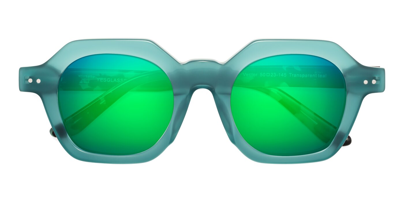 Vector - Transparent Teal Flash Mirrored Sunglasses