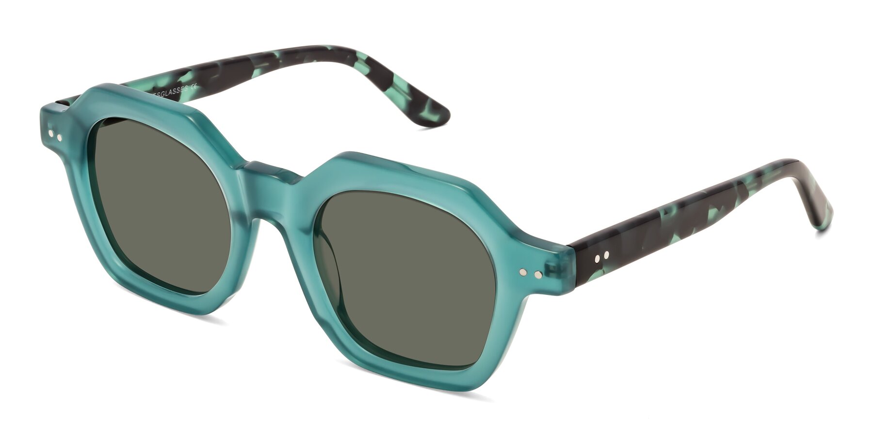 Angle of Vector in Transparent Teal with Gray Polarized Lenses