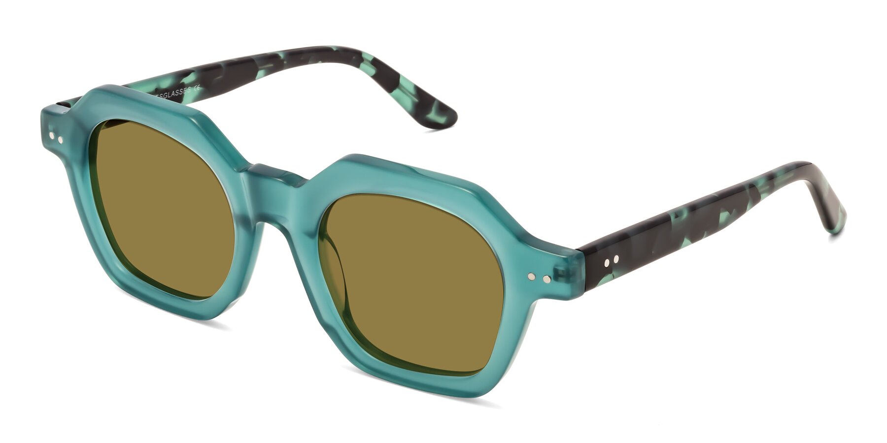 Angle of Vector in Transparent Teal with Brown Polarized Lenses