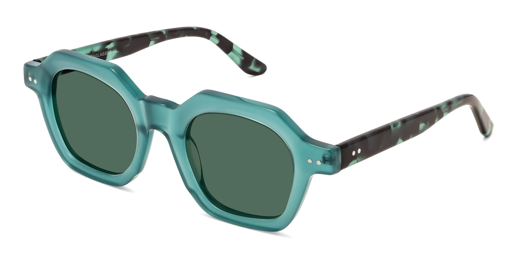 Angle of Vector in Transparent Teal with Green Polarized Lenses
