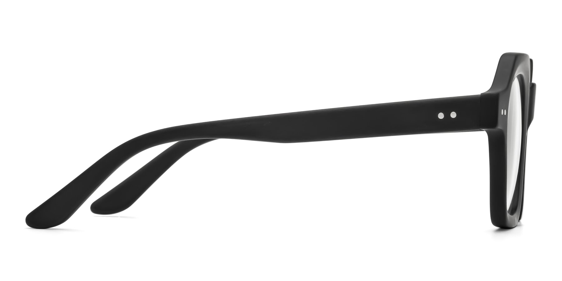 Side of Vector in Matte Black with Clear Reading Eyeglass Lenses
