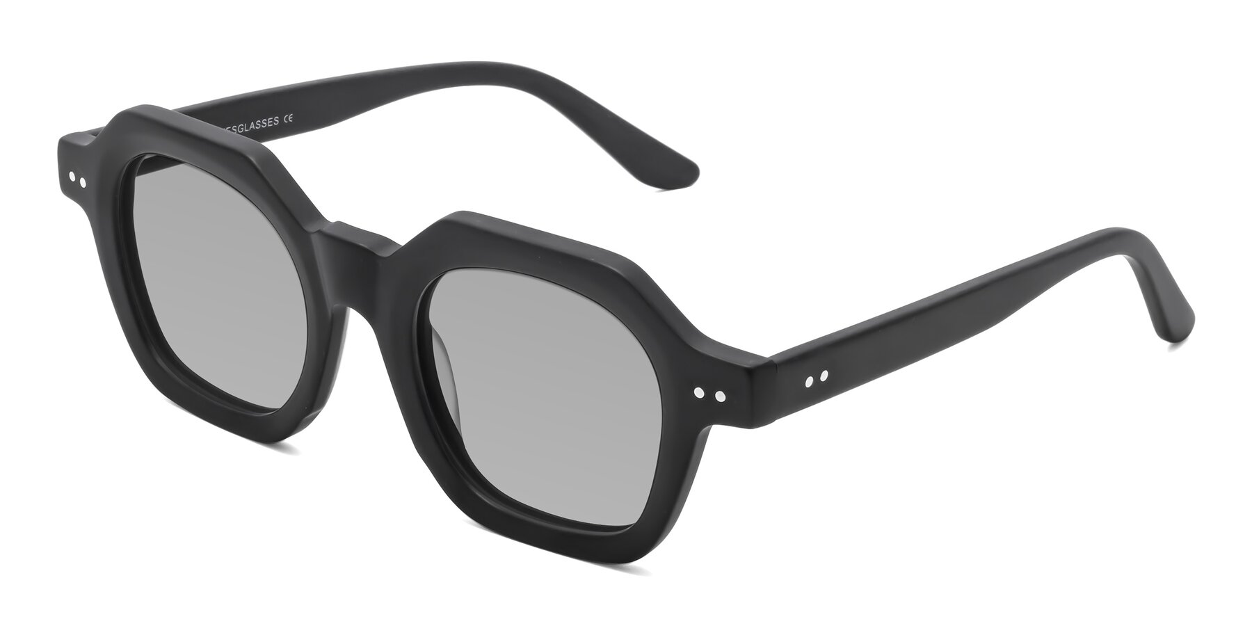 Angle of Vector in Matte Black with Light Gray Tinted Lenses