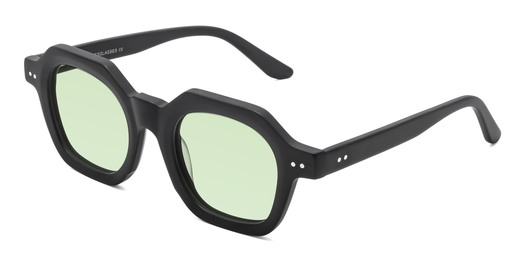 Angle of Vector in Matte Black with Light Green Tinted Lenses