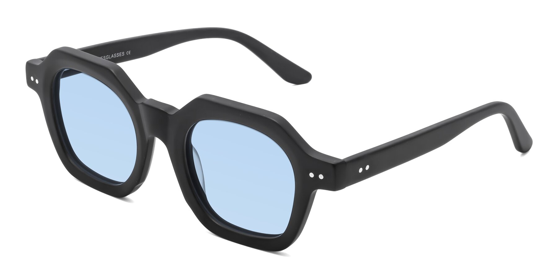 Angle of Vector in Matte Black with Light Blue Tinted Lenses