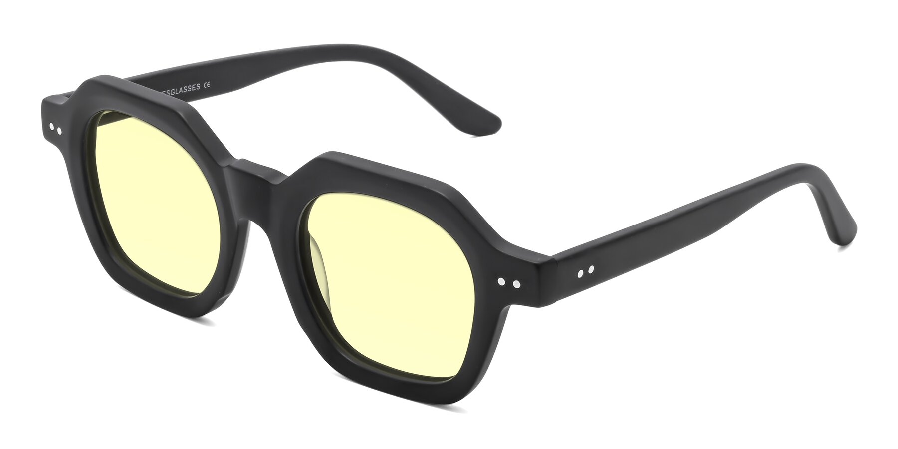 Angle of Vector in Matte Black with Light Yellow Tinted Lenses