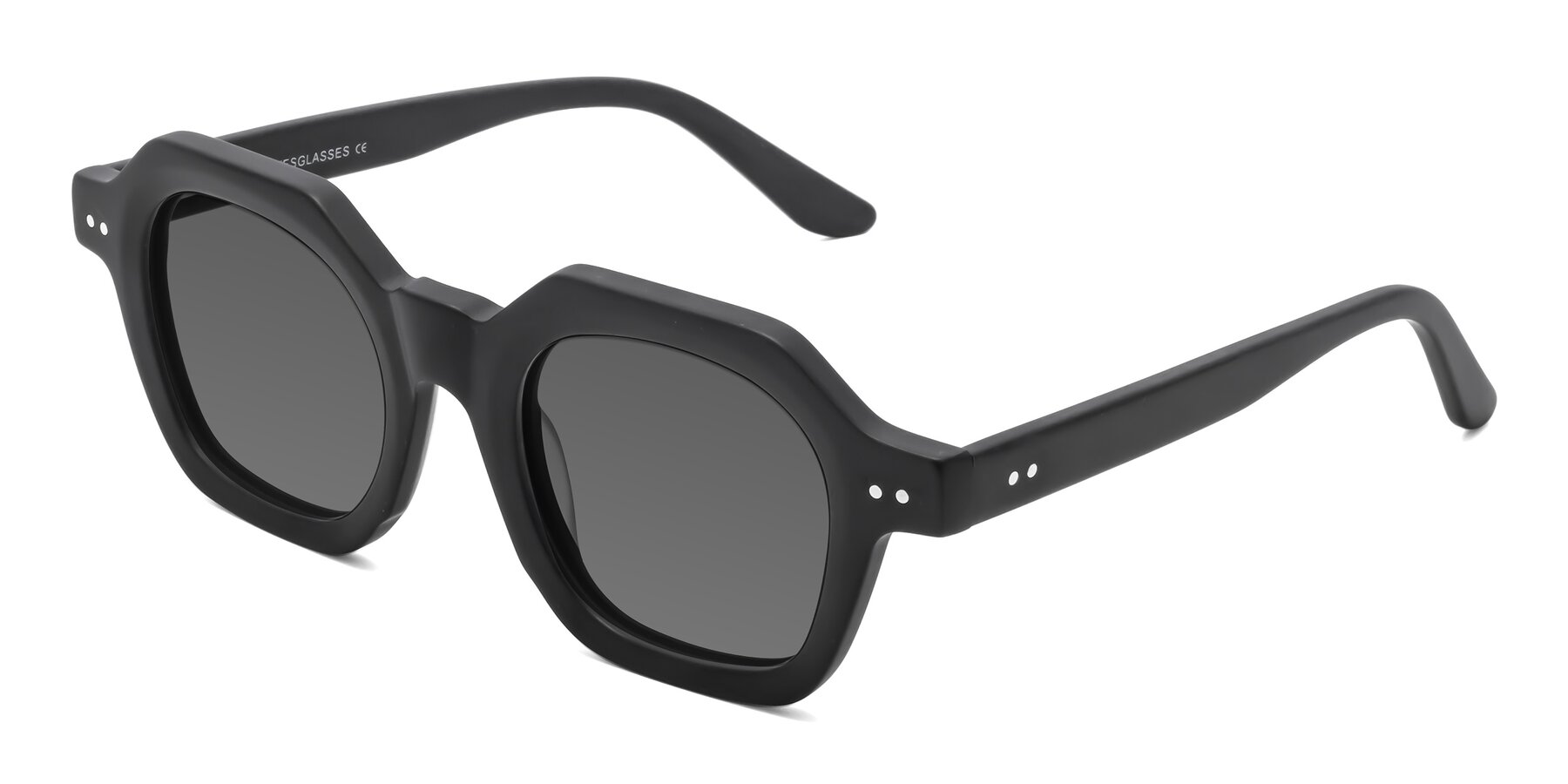 Angle of Vector in Matte Black with Medium Gray Tinted Lenses